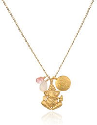 Guldkæde med Ganesha og Lotusblomst