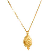Teardrop Lotus Pendant Necklace