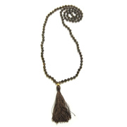 Gold Smokey Topaz Lotus Mala - Reflections
